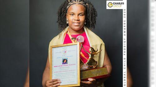 Lauryn Teixeira homenageada no Parlamento britânico como uma das 100 Crianças Prodígio do Mundo