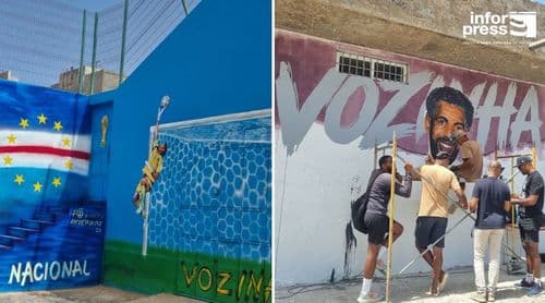 Mundial2026: Murais em homenagem a Vozinha celebram campanha histórica dos Tubarões Azuis em São Vicente