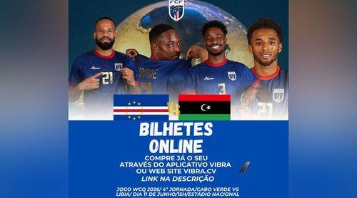 Eliminatória Mundial’2026: Bilhetes para jogo Cabo Verde - Líbia disponíveis para venda ‘on-line’